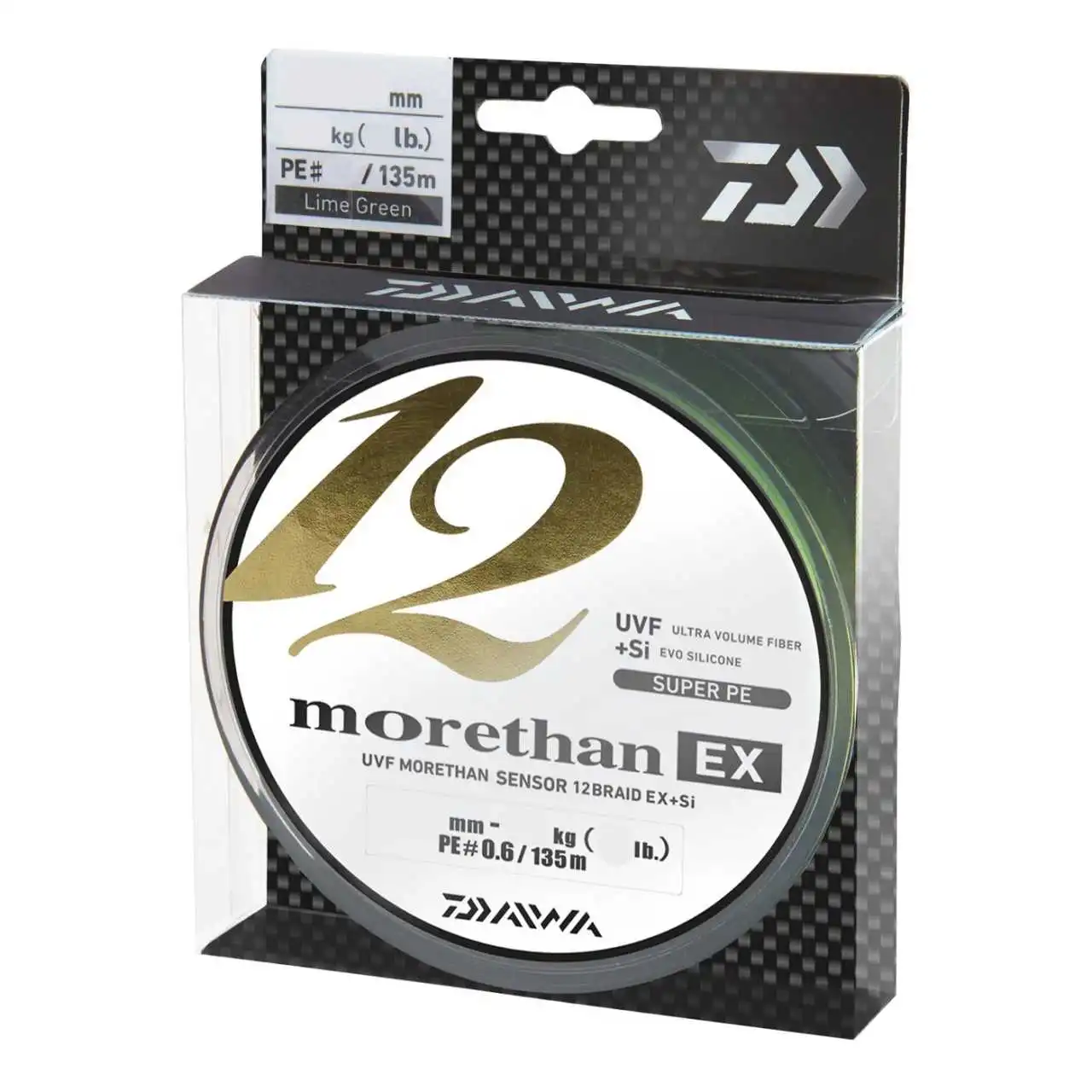 Daiwa Morethan 12Braid EX+Si 135m Lime Green – Bild 2