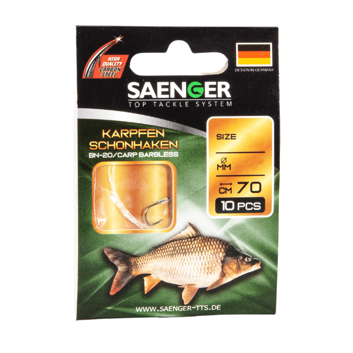Sänger Karpfen Schonhaken BN-20 – 70cm Größe 4 7,7kg 0,30mm