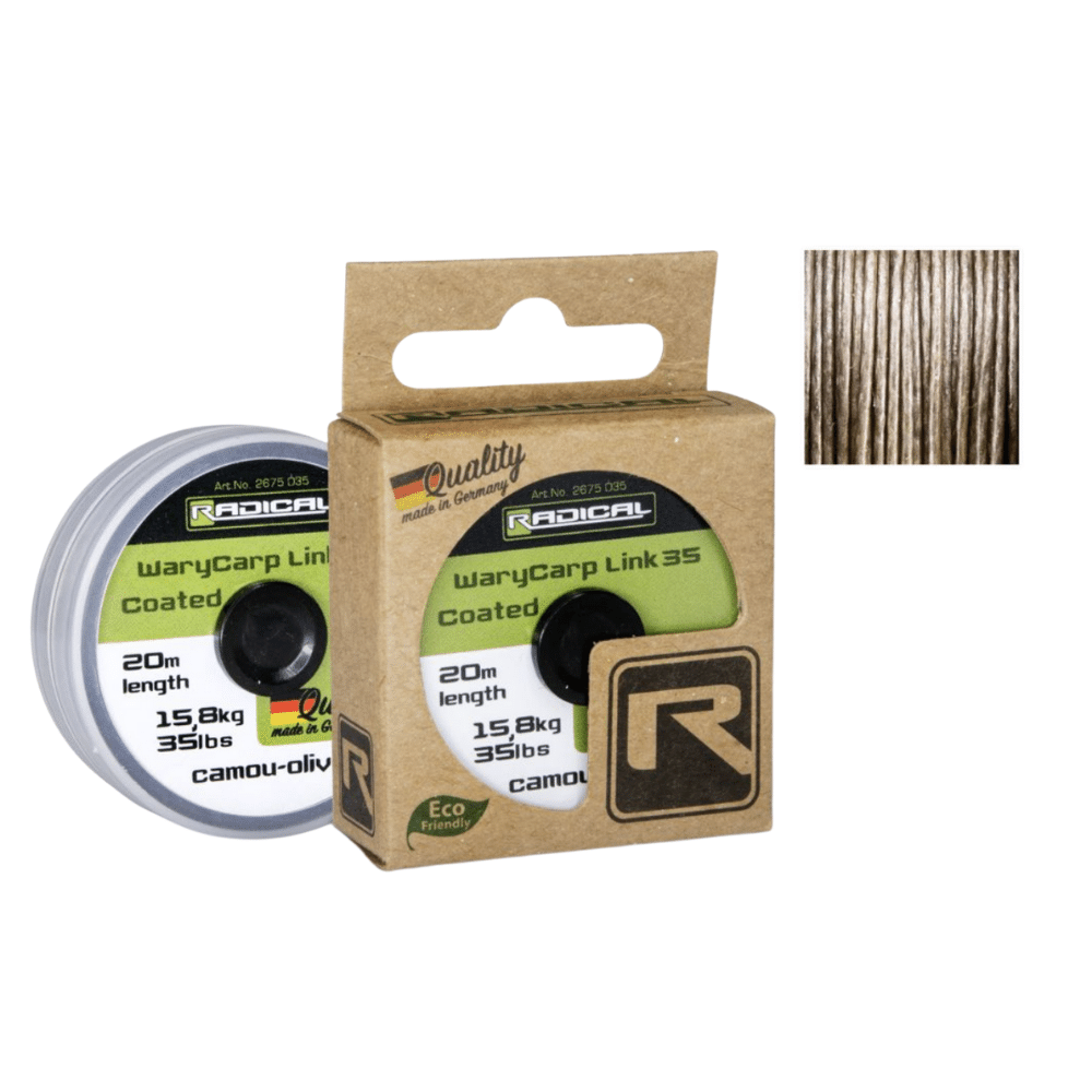 RadicalWarycarp Link Coated 35 0,80 Mm 15,8 Kg 20 Meter Camou-olive