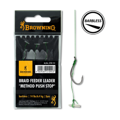 Browning Braid Feeder Leader Method Push Stop Größe 6 0,12 Mm 6,4 Kg 10 Cm 3 Stück