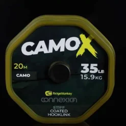 Ridge Monkey Connexion CamoX Stiff Coated Hooklink 35 Lbs 20 Meter
