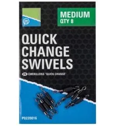 Preston Quick Change Swivels Medium 8 Stück