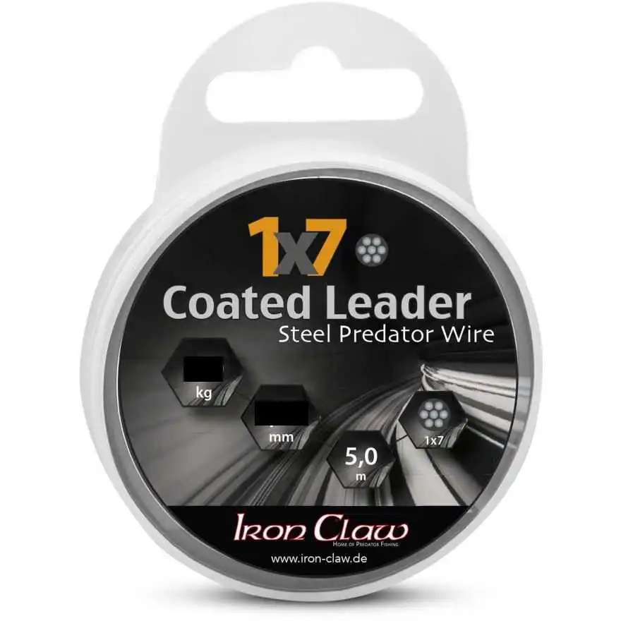 Iron Claw Coated Leader 1X7 0,39 Mm 12 Kg 5 Meter Schwarz