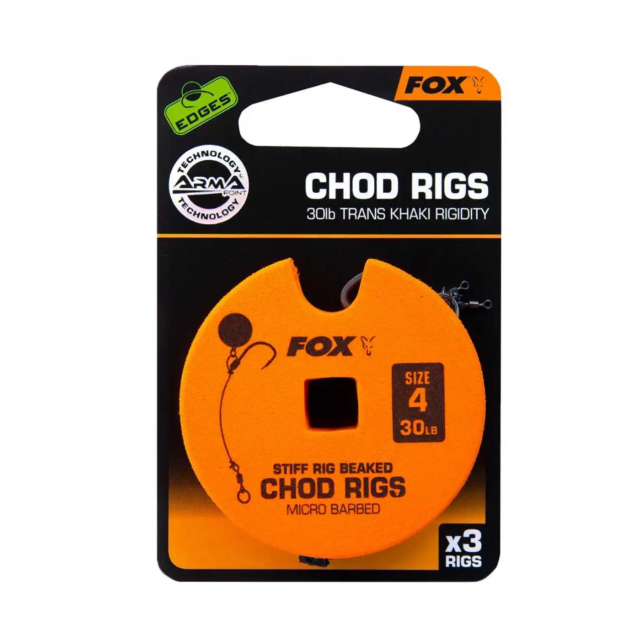 Fox Edges Armapoint Stiff Rig Chod Rigs Standard Barbed 3 Stück