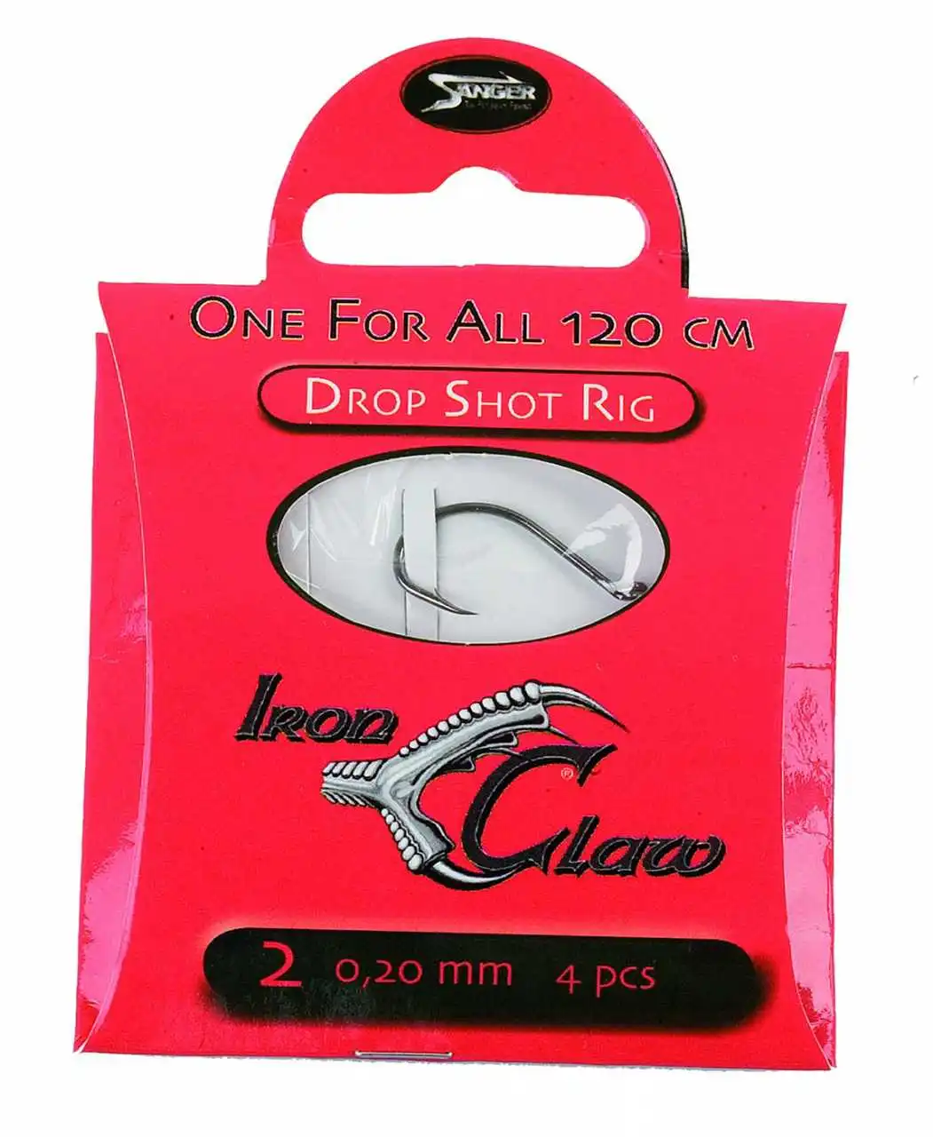Iron Claw - One For All - Drop Shot Rig - 120cm Größe 2 4 Stück