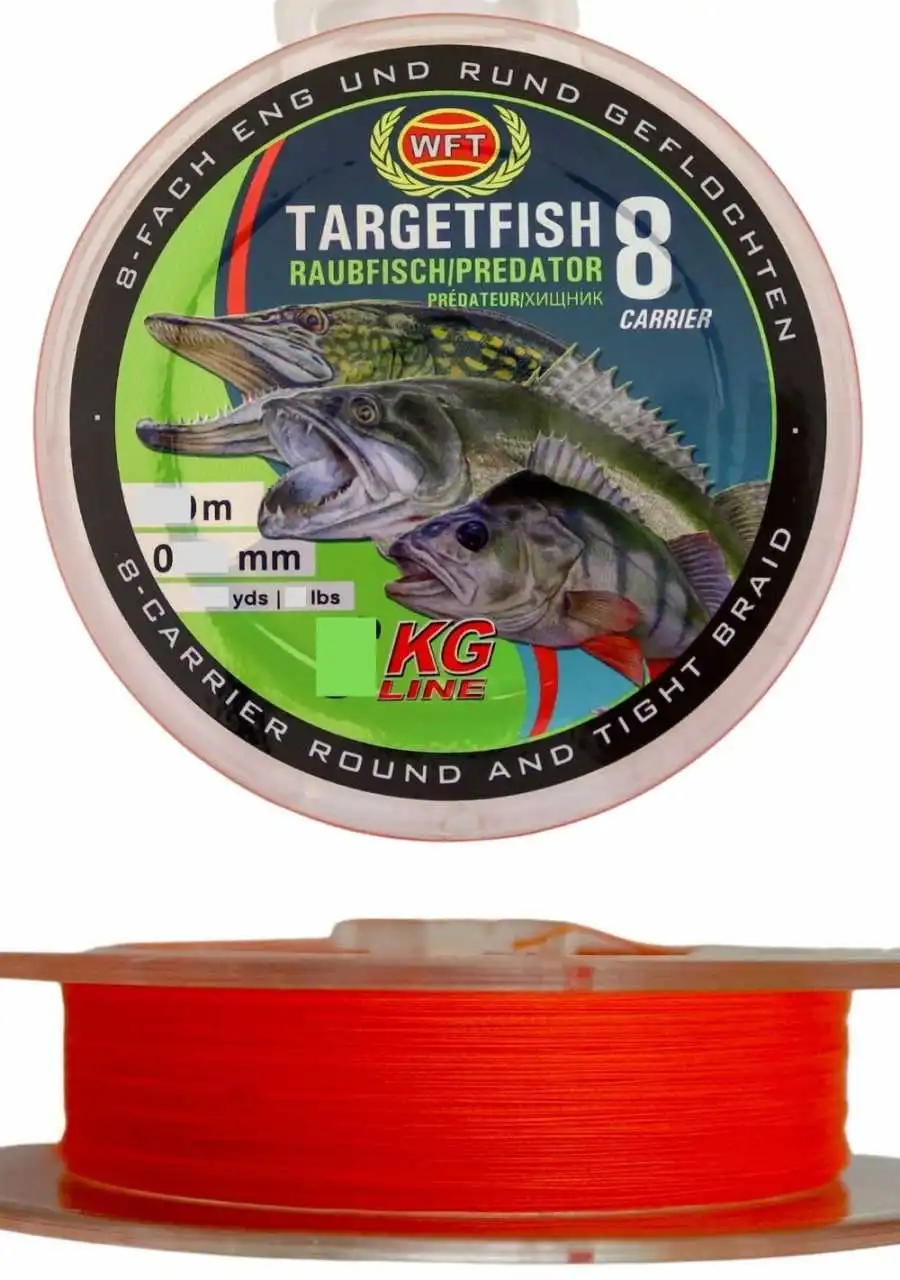 WFT Targetfish 8 Raubfisch 0,12 Mm 8 Kg 150 Meter Orange