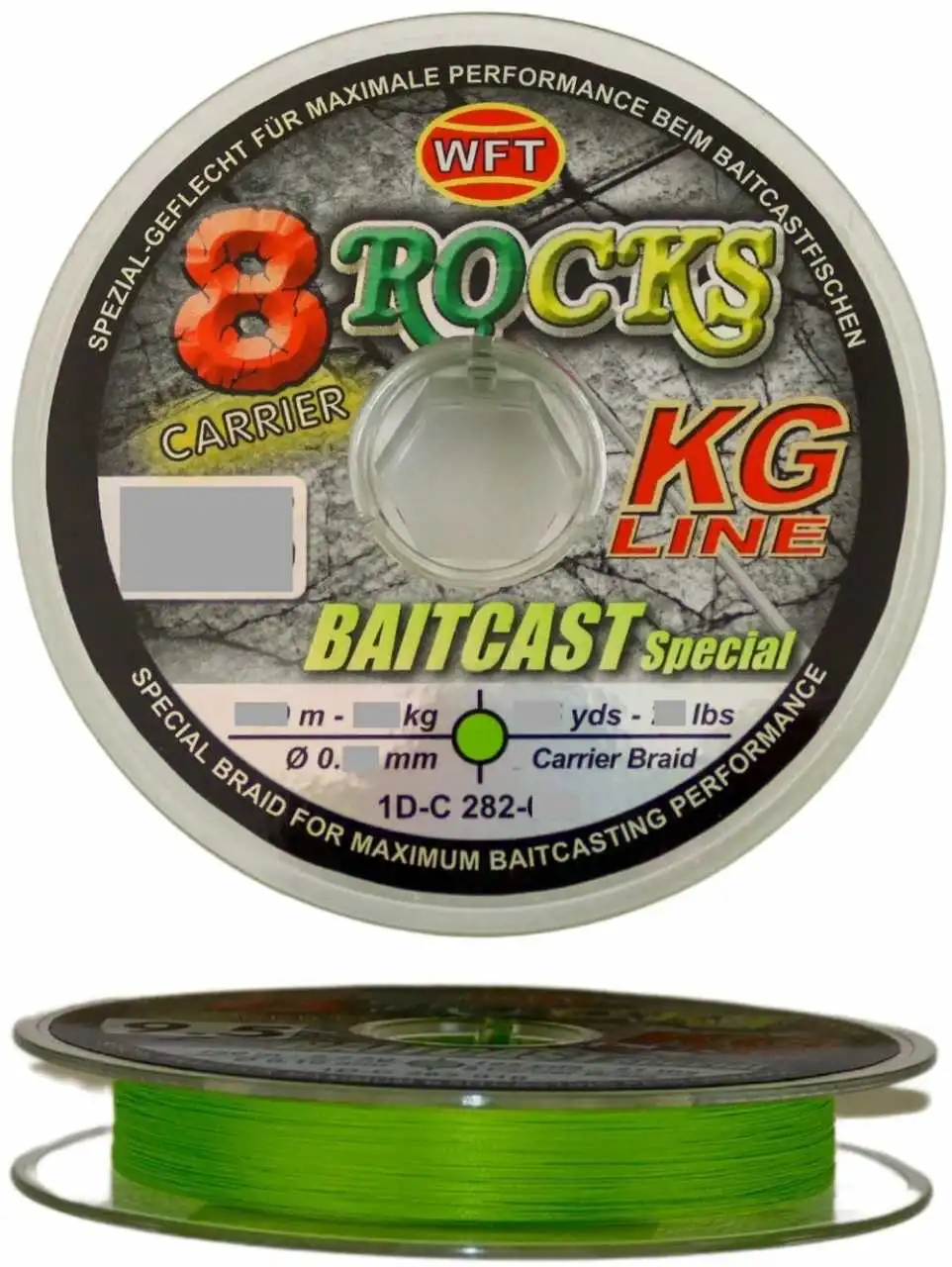 WFT 8-Rocks Baitcast Special 0,10 Mm 9,5 Kg 150 Meter Chartreuse